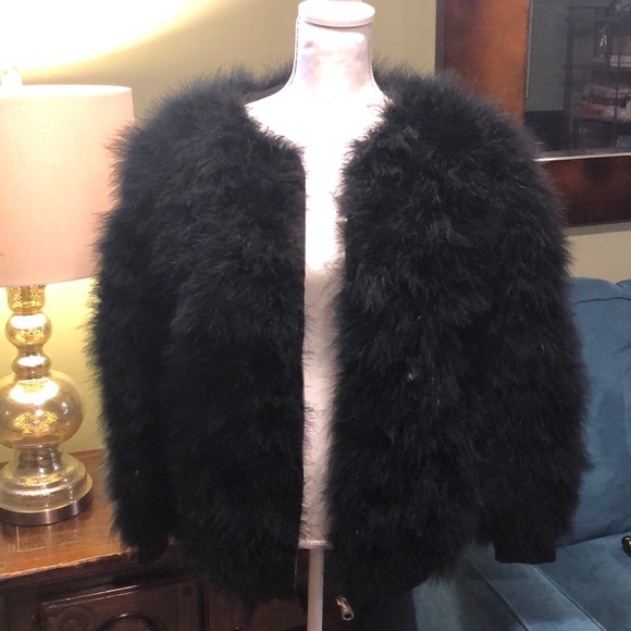 topshop feather jacket